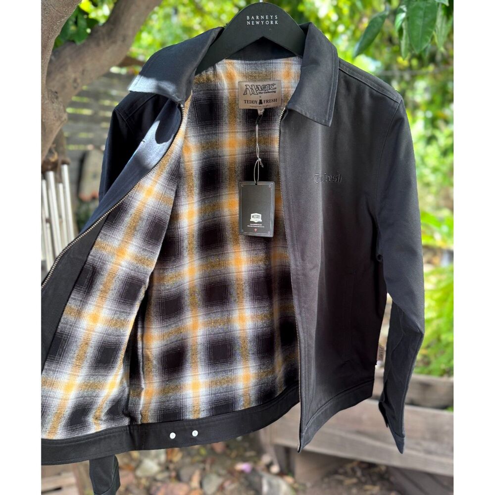 NWT Teddy Fresh x Magic The Gathering Patches Black 100% Cotton Zip Front Jacket - Picture 5 of 11